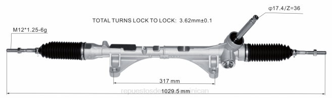 autopartes Republica Dominicana | FF8T2599 cremallera de dirección asistida 48001-3lt0a 48001-jx00a 48001-jx00b 48001-jx00c NISSAN