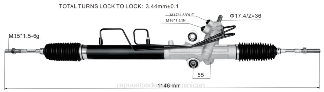 autopartes mayorista | FF8T2485 cremallera de dirección asistida 44200-26560 TOYOTA